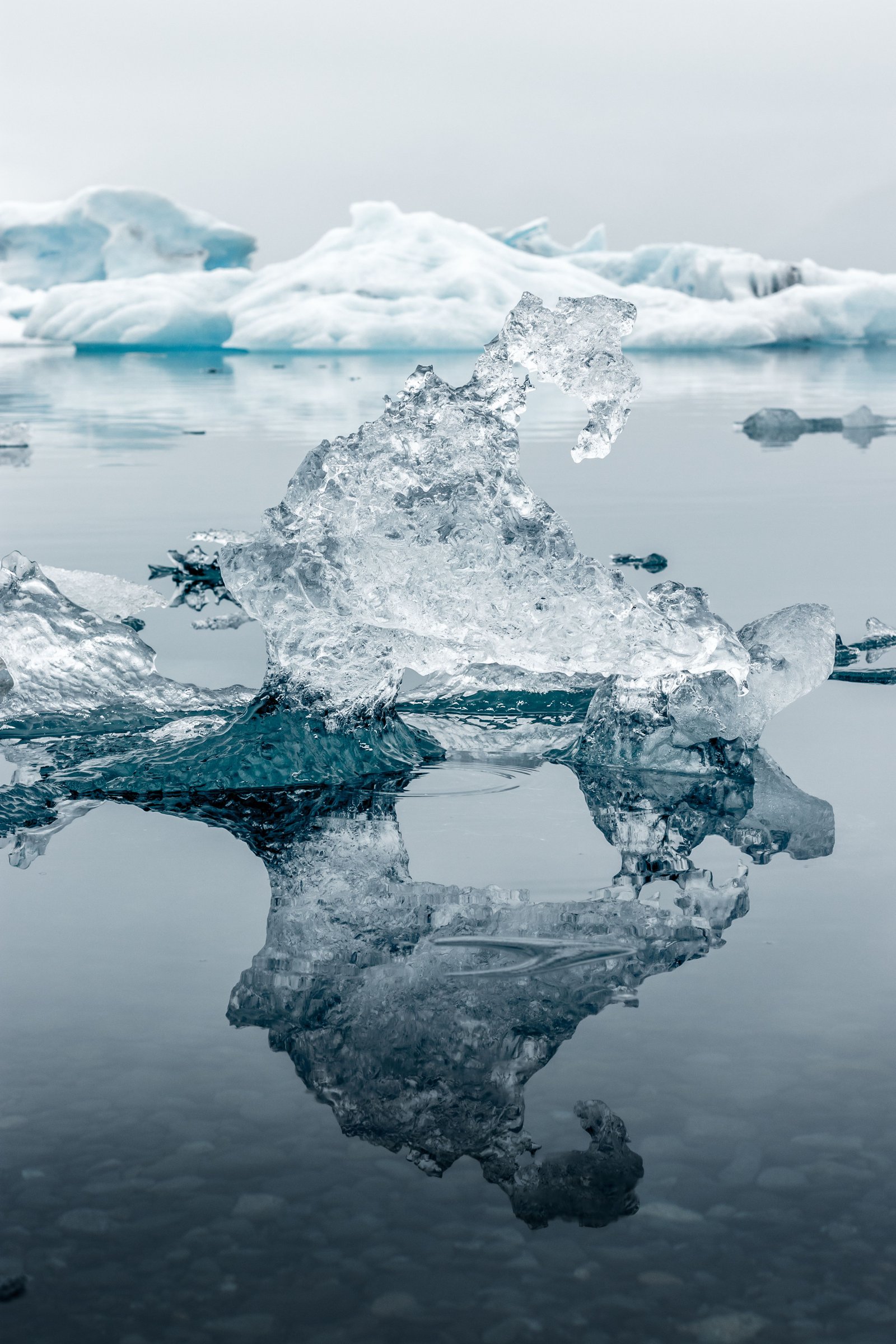 Ice, and its reflection