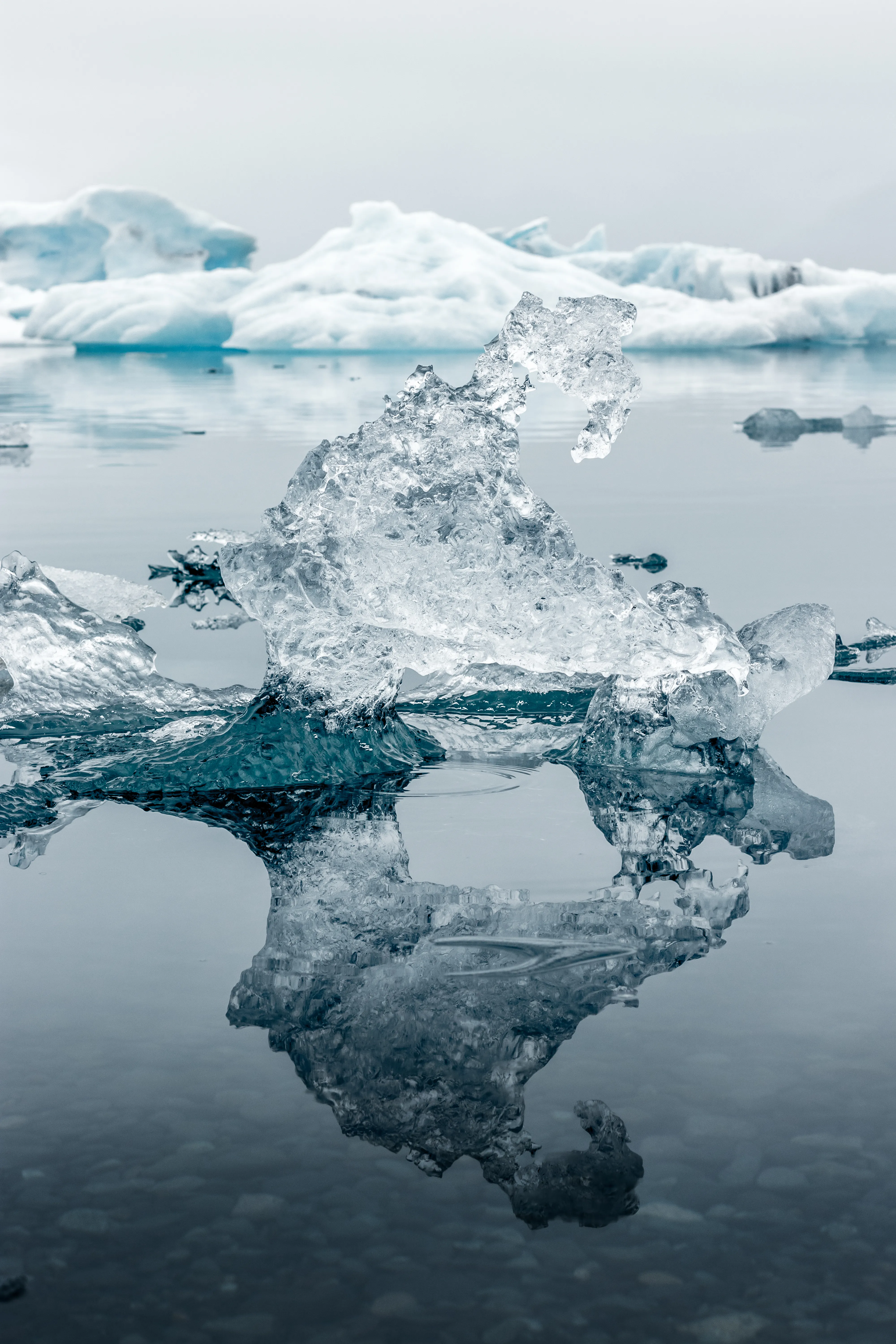Ice, and its reflection