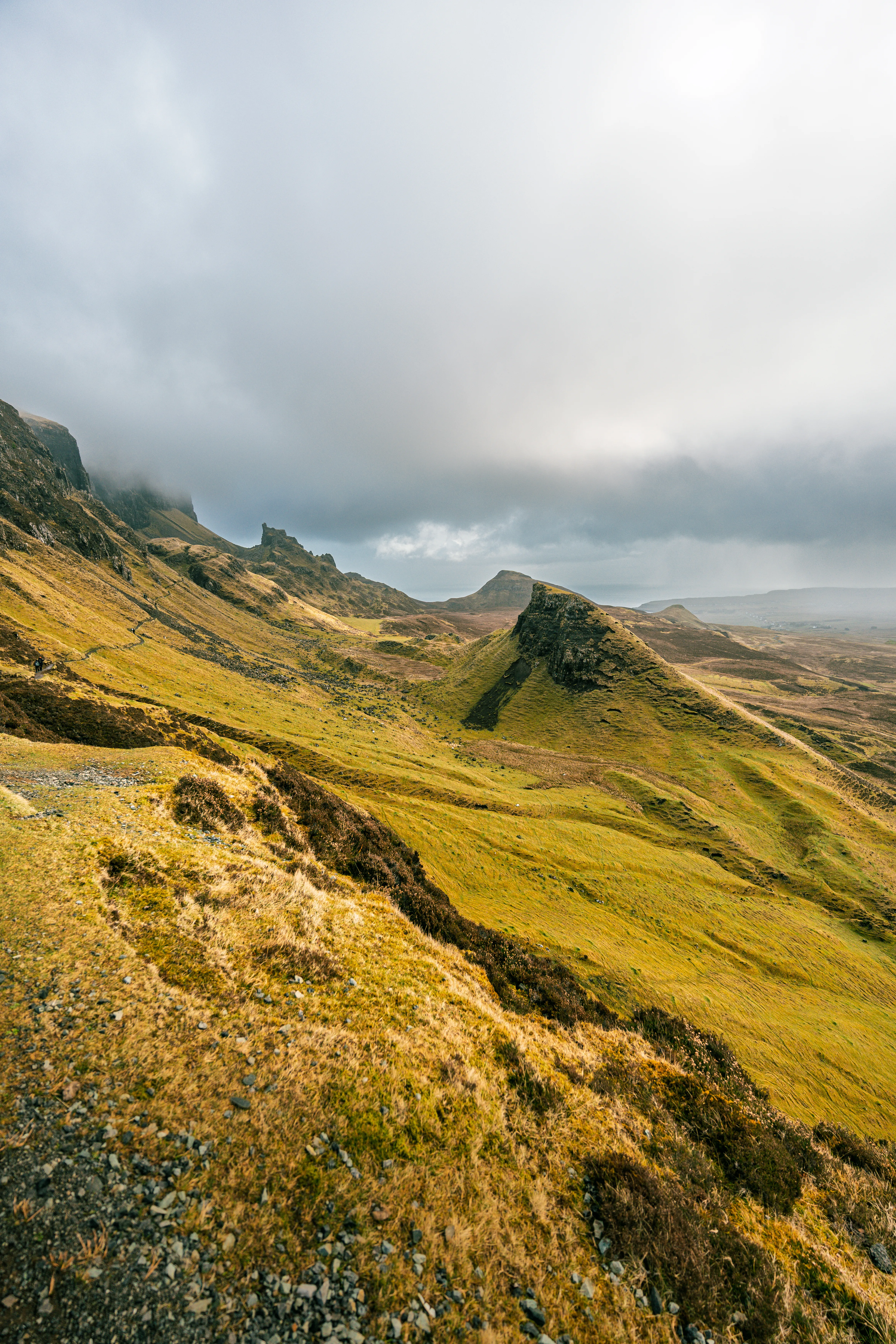 The ridge path, under cloud